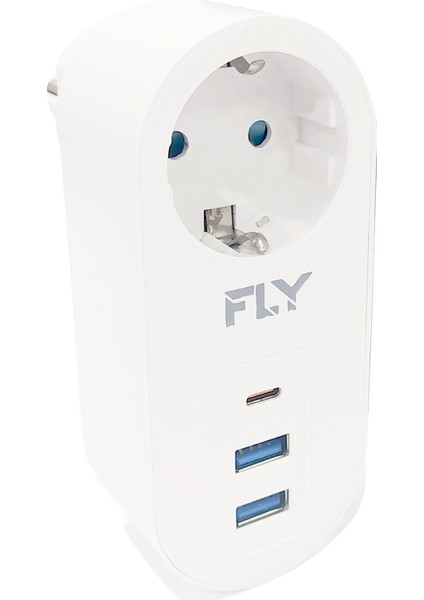 Fly 3400-01 Akım Korumalı 1xPriz 2xUsb 1xUsb Type-C Soket 2.1A