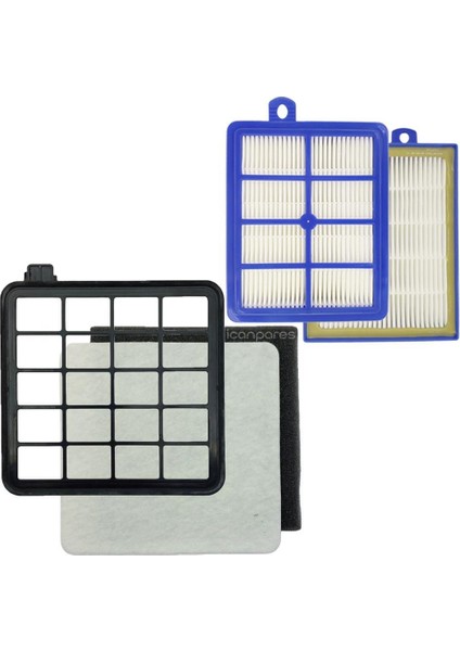 Vestel Uyumlu Lodos H8000 Elektrikli Süpürge Hazne Motor Koruma Filtresi ve Hepa Filtre