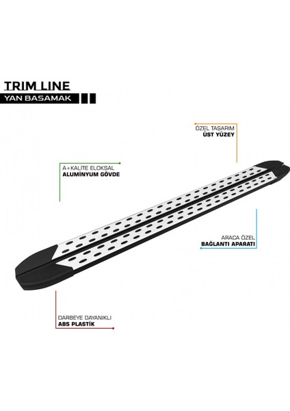 Vw Caddy 3 Trimline Gri Yan Basamak 193 cm 2004-2020