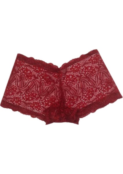 Dantel Brazilian Model 3'lü Siyah-Beyaz-Kırmızı Dantelli Short Külot fiyatları