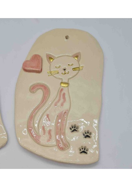 Kedi Duvar Pano, Duvar Dekor,kapı Süsü El Yapımı Seramik fiyatları