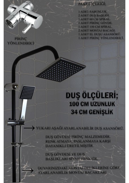 Siyah Banyo Lavabo Mutfak Bataryası Robot Duş Seti Siyah Banyo Aksesuar Seti Armatür Batarya Musluk