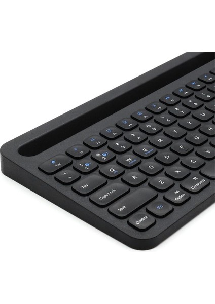 Klavye+Touchpad Siyah Bluetooth Ultra Ince Şarjlı Mac Win Android Ios Uyumlu Tablet Standlı Kablosuz