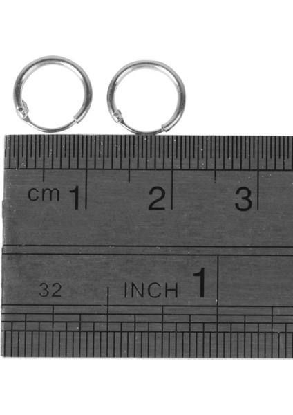 4X.925 Gümüş Sonsuz Hoop Halkaları Dudak Burun Kulak Çıtçıtları 8mm 4 Pcs (Yurt Dışından)