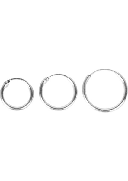 4X.925 Gümüş Sonsuz Hoop Halkaları Dudak Burun Kulak Çıtçıtları 8mm 4 Pcs (Yurt Dışından)