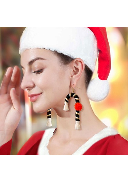 Renkli Küpeler Noel Serisi Karikatür Takı Teen Siyah Kamışı (Yurt Dışından) fiyatları