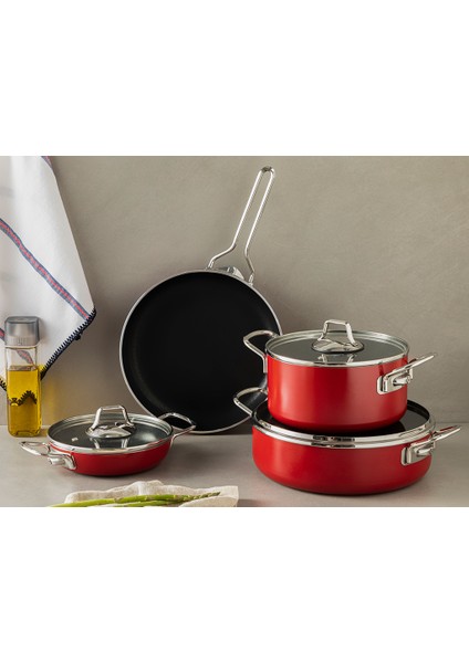 English Home Excellence Alüminyum Non-Stick Sahan 18 cm Kırmızı