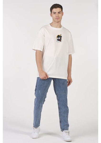Oversize T-Shirt Gangster Panda Ekru