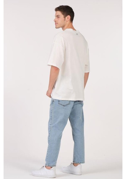 Oversize T-Shirt Gangster Panda Ekru fırsatları