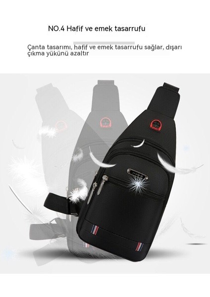 Erkek Çantası, Açık Seyahat Omuz Çantası, Moda Erkek Küçük Göğüs Çantası, Polyester Crossbody Çanta, Rahat Küçük Sırt Çantası (Yurt Dışından)