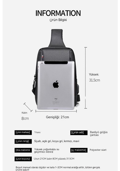Erkek Çantası, Göğüs Çantası, Crossbody Çantası, Oxford Kumaş Omuz Çantası, Rahat Omuz Çantası (Yurt Dışından) modelleri