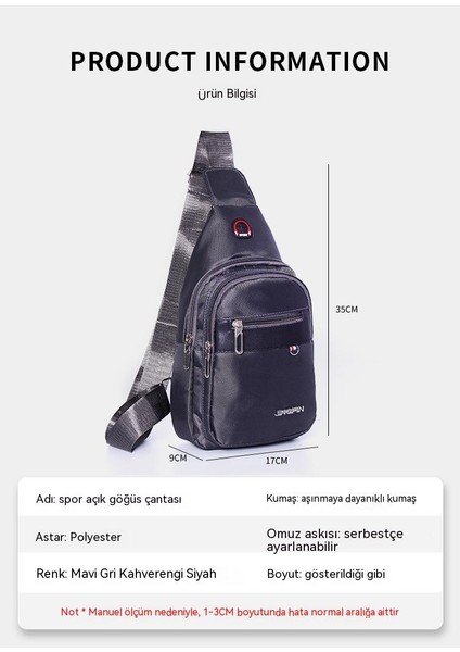 Go Biz Erkek Omuz Çantası, Rahat Göğüs Çantası, Vahşi Moda Seyahat Cep Telefonu Çantası, Seyahat Spor Crossbody Çanta (Yurt Dışından)