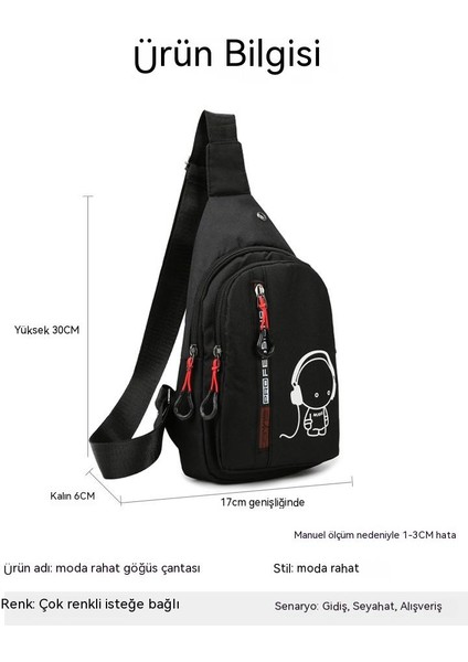 Erkek Çantası, Naylon Göğüs Çantası, Omuz Çantası, Yansıtıcı Şerit Aydınlatıcı Çanta, Açık Spor ve Eğlence Erkek Crossbody Çanta (Yurt Dışından)