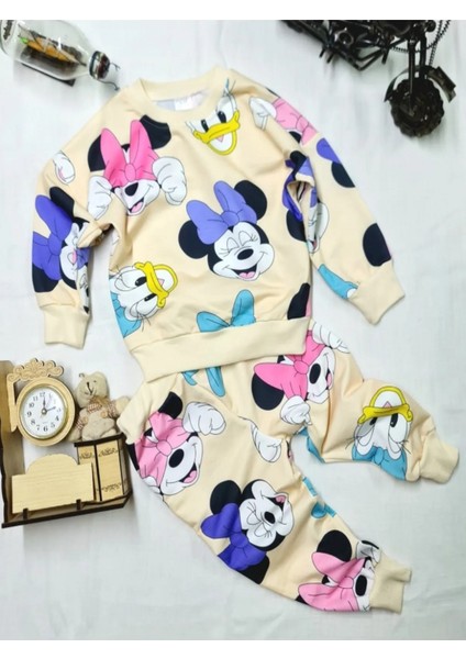 Mini Tarz Disney Karakterli Kız Çocuk Alt Üst Takım