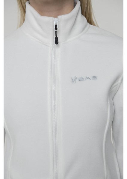 Peridot Tam Fermuarlı Kadın Polar Sweatshirt Beyaz fiyatları