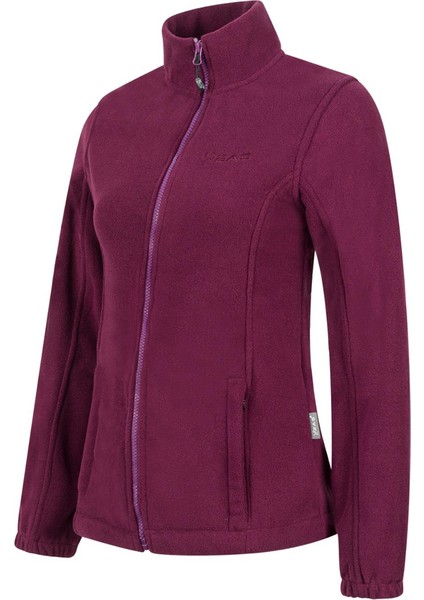 Pello Tam Fermuarlı Heavy Kadın Polar Sweatshirt Mor
