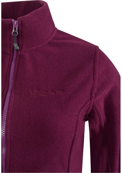 Pello Tam Fermuarlı Heavy Kadın Polar Sweatshirt Mor