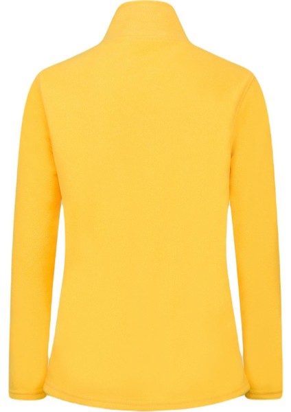 Peridot Tam Fermuarlı Kadın Polar Sweatshirt Sarı