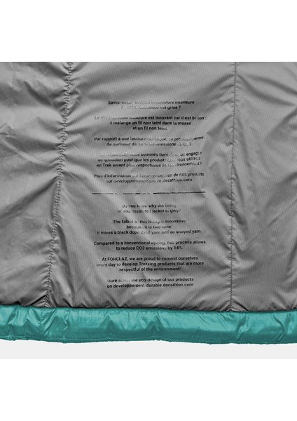 Forclaz Kadın Outdoor Trekking Kapüşonlu Şişme Mont - Turkuaz - MT100 -5°c fırsatları