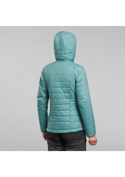 Forclaz Kadın Outdoor Trekking Kapüşonlu Şişme Mont - Turkuaz - MT100 -5°c indirimleri