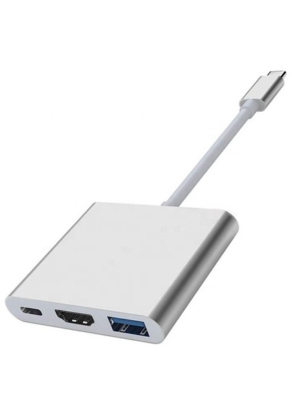 Ultratekno 3in1 Type-C To HDMI Hub Port Adaptör Pd USB 3.0 4K HDMI Çıkışlı Çoklayıcı