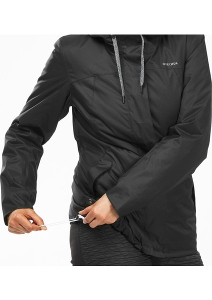 Quechua Kadın Su Geçirmez Outdoor Kar Montu / Kışlık Mont - Siyah - Sh100 Warm -10°C