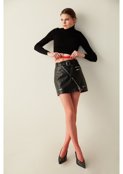 Fashion Orta File Kırmızı Külotlu Çorap modelleri