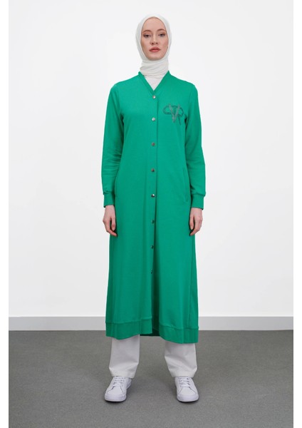 Çıtçıtlı Ince Ipeksi Iki Iplik Kap - Benetton Yeşil