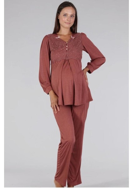 5306 Taba V Yaka Dantelli Lohusa Pijama Tk