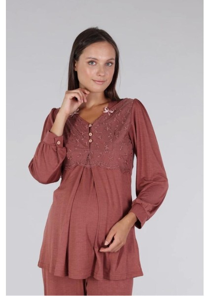 5306 Taba V Yaka Dantelli Lohusa Pijama Tk fiyatları