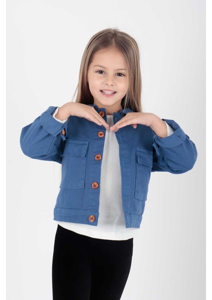 Kız Çocuk Renkli Gabardin Ceket AK2210