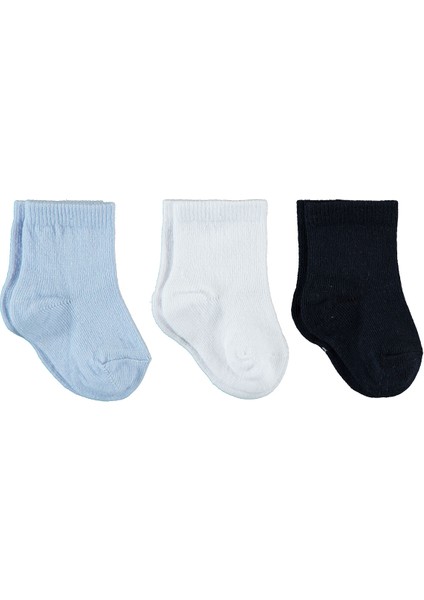 Erkek Bebek 3'lü Çorap Set 6-18 Ay Lacivert