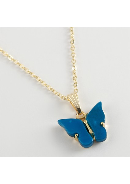 Kelebek Figürlü Polyester Kolye