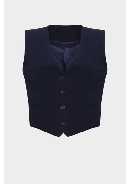 AÇELYAOKCU Premium Düğme Detaylı Krep Yelek