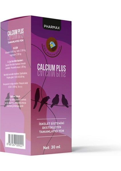 Calcium Plus Kuş Kalsiyum Desteği 30 ml