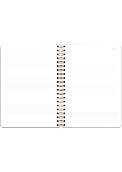 Matt Notebook 20X28 cm A4 Lastikli Spiralli Sert Kapak Not Defteri Çizgili Bej