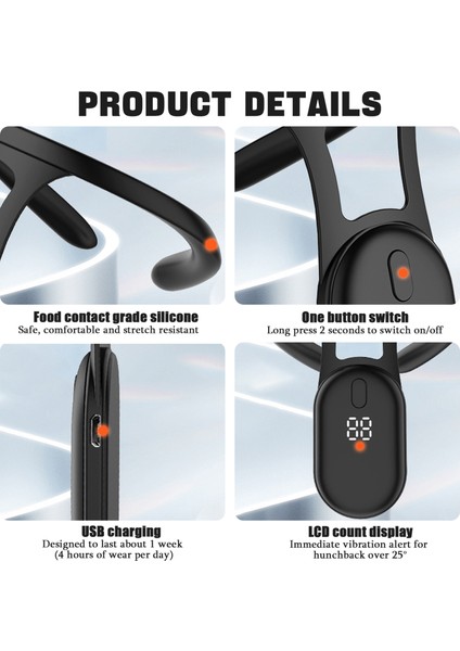 Sırt Desteği Ultrasonik Lenfatik Yatıştırıcı Vücut Duruş Düzeltici - Turuncu (Yurt Dışından) indirimleri