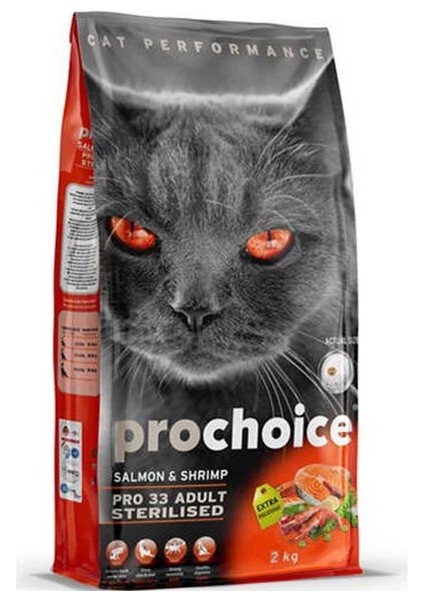 PRO33 Kısırlaştırılmış Somonlu Kedi Maması 2 kg