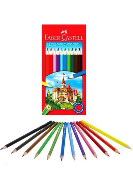 30 Paket Karton Kutu 12 Renk Kuru Boya Kalemi modelleri