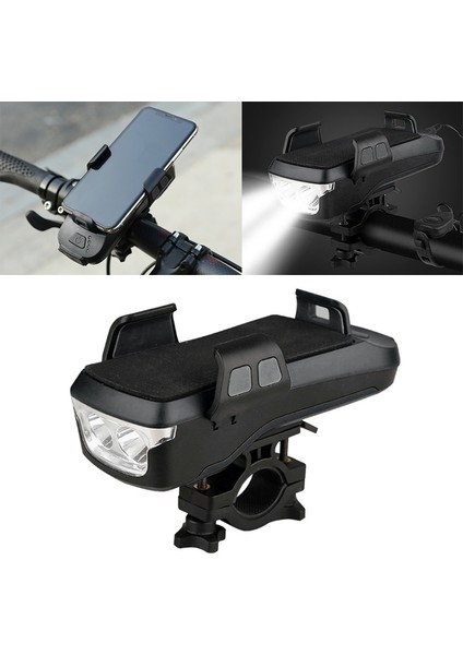 USB Şarj Bisiklet Işık Ön Gidon LED Işık Siyah (Yurt Dışından)
