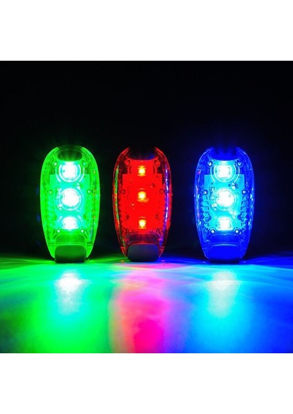 3 Adet Bisiklet Gece Koşu Sıcak Işık, Renk: 5 LED Yeşil (Yurt Dışından)