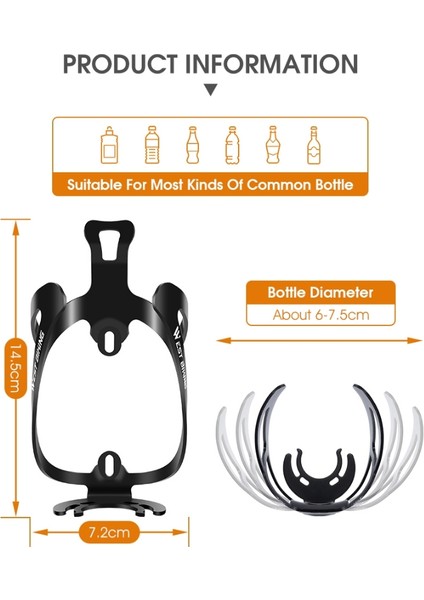 Batı Bisiklet Bisiklet Alüminyum Şişe Tutucu, Renk: Siyah (Yurt Dışından)
