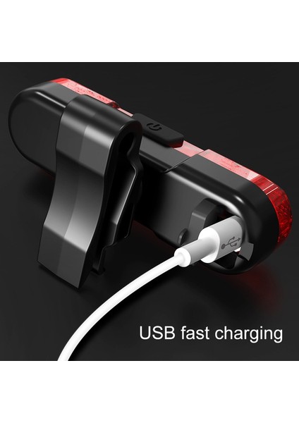 Bisiklet USB Şarj Edilebilir Arka Lambası LED Kuyruk Lambası Mavi Işık (Yurt Dışından)