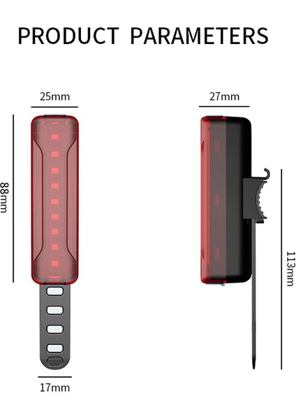 Bisiklet USB Şarj LED Güvenlik Uyarı Işığı (Yurt Dışından)