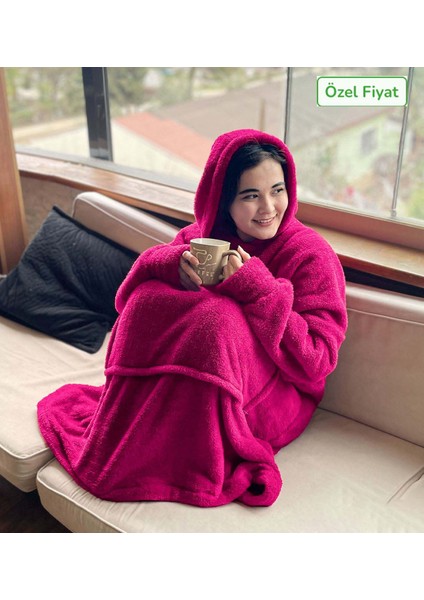 Welsoft Peluş Polar Giyilebilir Battaniye Pijama