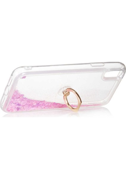 Apple Apple iPhone Xr 6.1 Kılıf Sıvılı Akışkanlı Renkli Desenli Simli Yüzüklü Silikon Kapak (Milce) fırsatları
