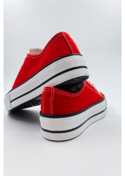 Skywalk Keten Kırmızı Yüksek Taban Sneaker Spor Ayakkabı fiyatları