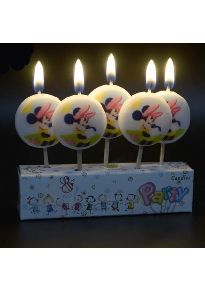 Minnie Mouse Bırthday Candle Minnie Mouse Pasta Mumu 5 Adet Minnie Mouse Doğum Günü Mumu