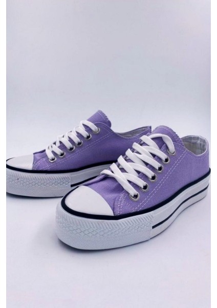 Skywalk Keten Lila Yüksek Taban Sneaker Spor Ayakkabı