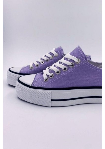 Skywalk Keten Lila Yüksek Taban Sneaker Spor Ayakkabı